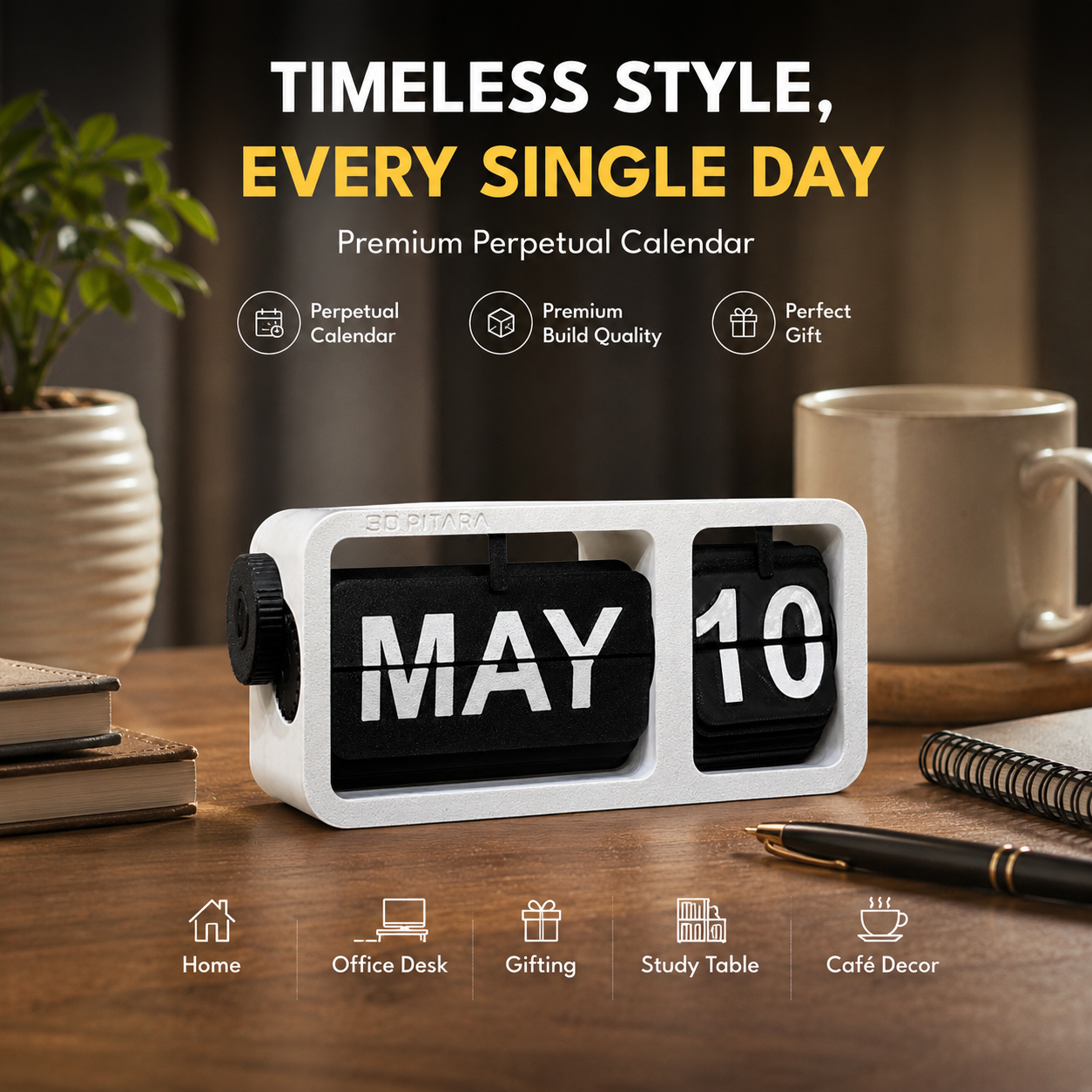 Premium Perpetual Flip Calendar – Timeless Desk Decor